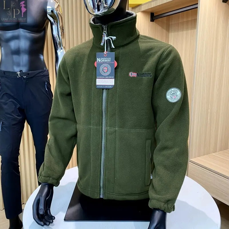 Red Lamp Post men's winter outdoor jacket, lightweight and insulated, designed for cold weather outdoor activities.