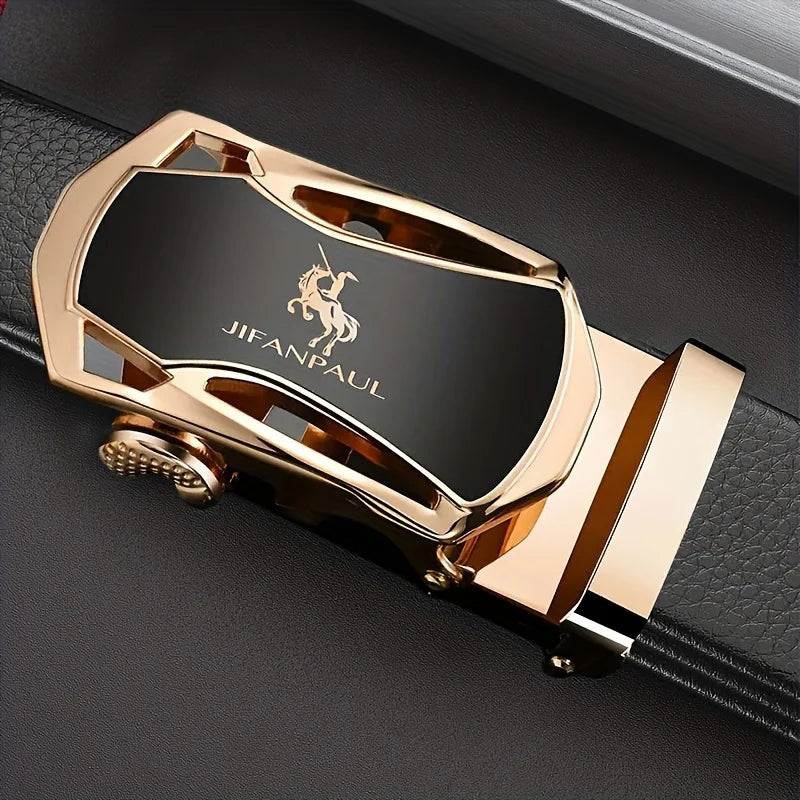 Men's Lamp Post watch featuring a sleek design, displayed alongside a high-quality leather luxury fashion belt.