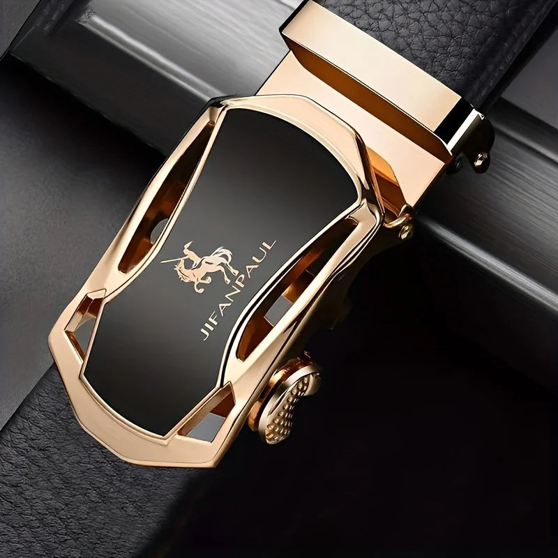 Men's Lamp Post watch with a sleek silver strap and elegant design, complemented by a high-quality leather luxury belt.