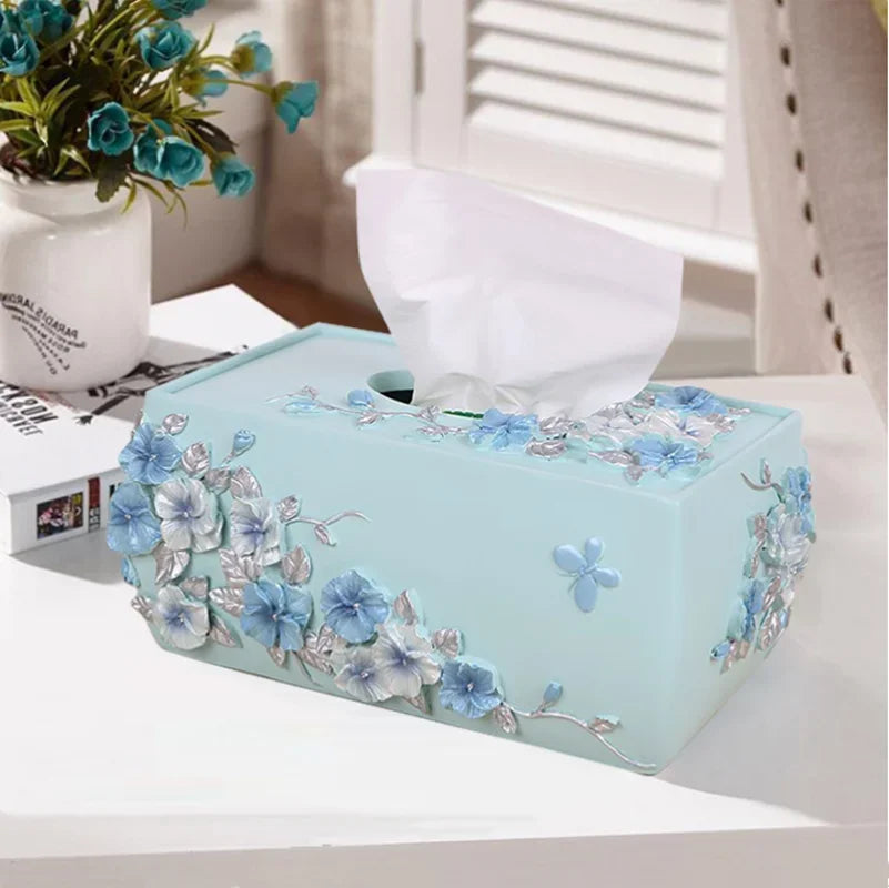 Modern Lamp Post bath accessories set with flower toothbrush holder, soap dispenser, tissue box, and tray for bathroom decor.