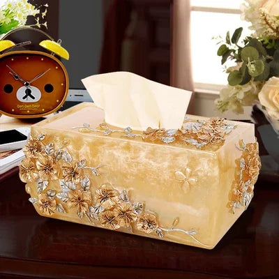 Modern Lamp Post bath accessories set with flower toothbrush holder, soap dispenser, tissue box, and tray for stylish bathroom decor.