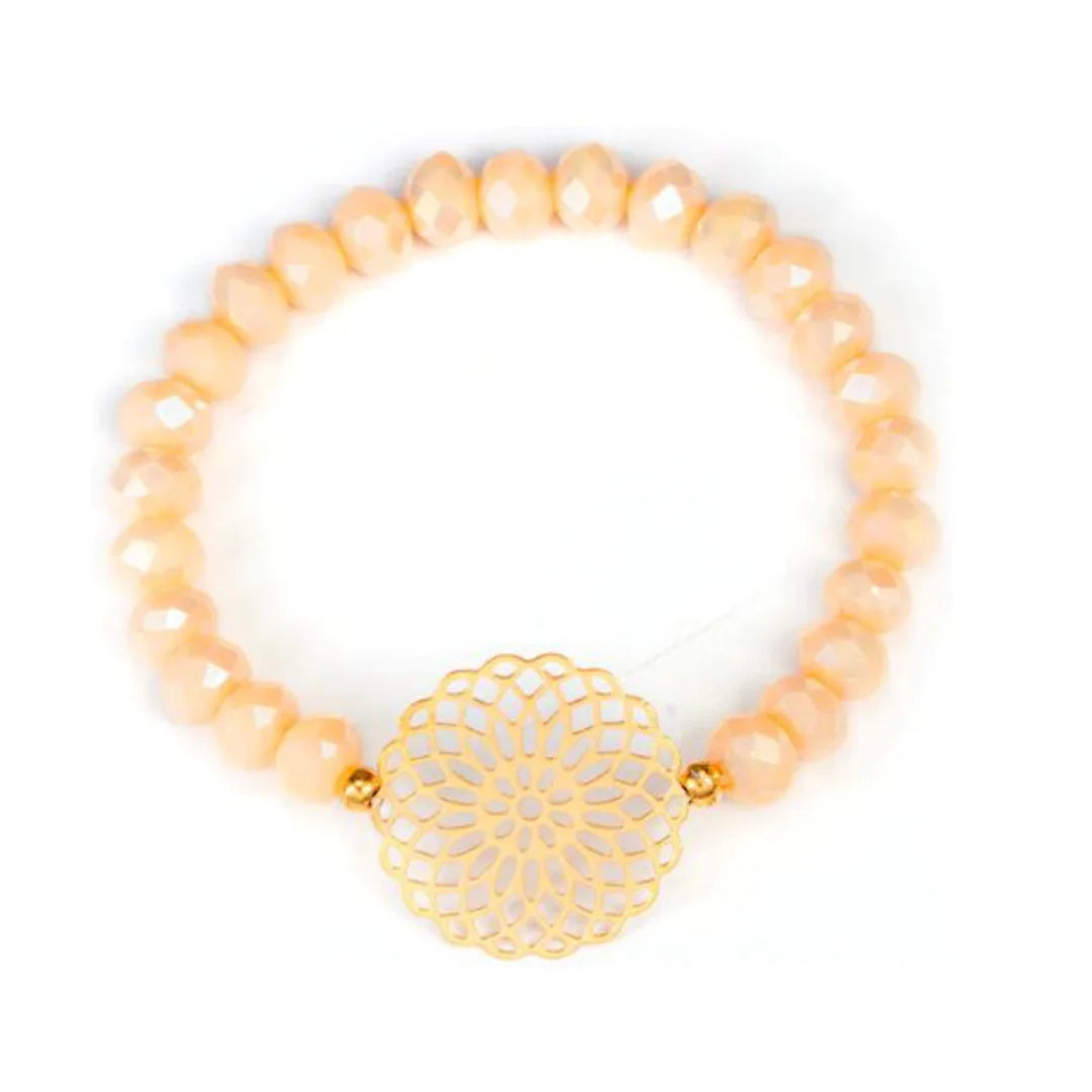 Women bracelet set by Lamp Post featuring multiple stylish silver bangles and charms on a neutral background.