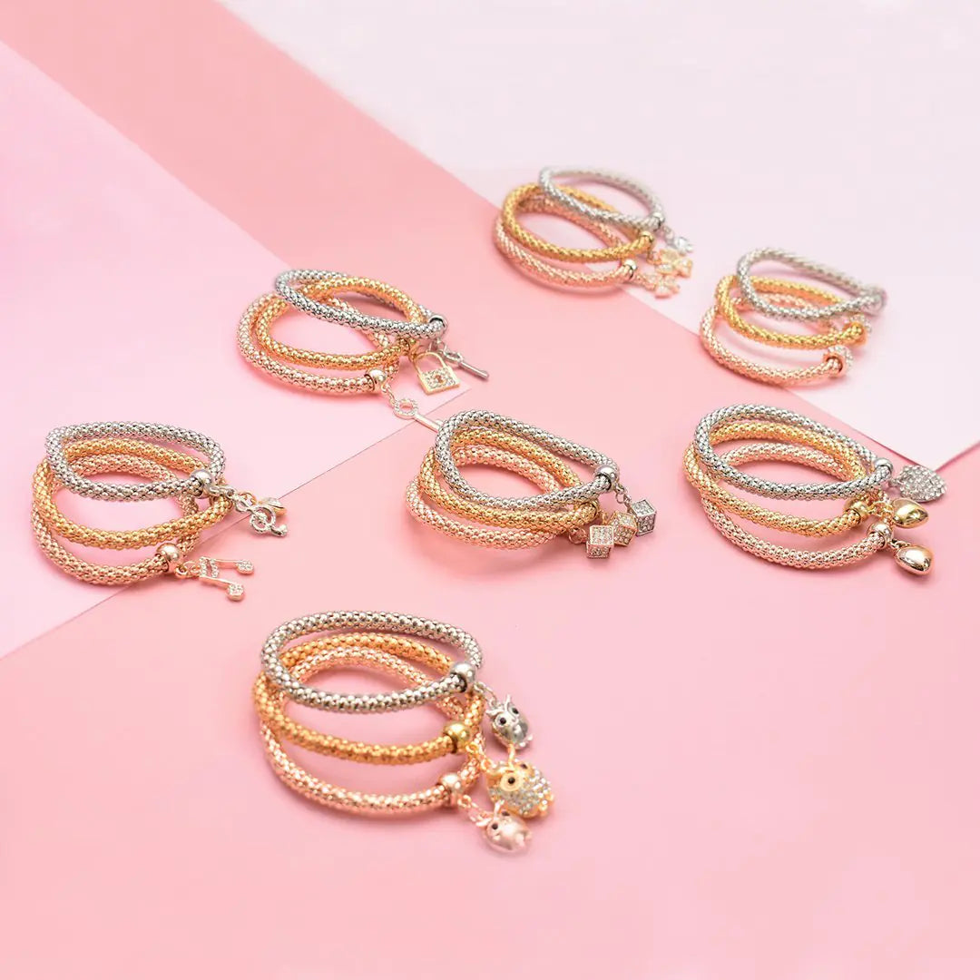 Set of women’s butterfly bracelets by Lamp Post featuring delicate designs on silver-toned bands.