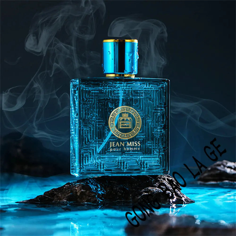 Lamp Post 50ml Eau De Parfum for men, elegant glass bottle with red accents, showcasing the men's perfume brand.