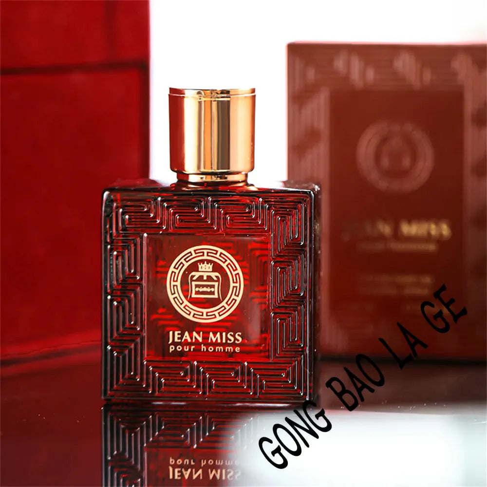 Lamp Post 50ml Eau De Parfum for men, stylish red bottle, elegant perfume for men with a sophisticated scent.