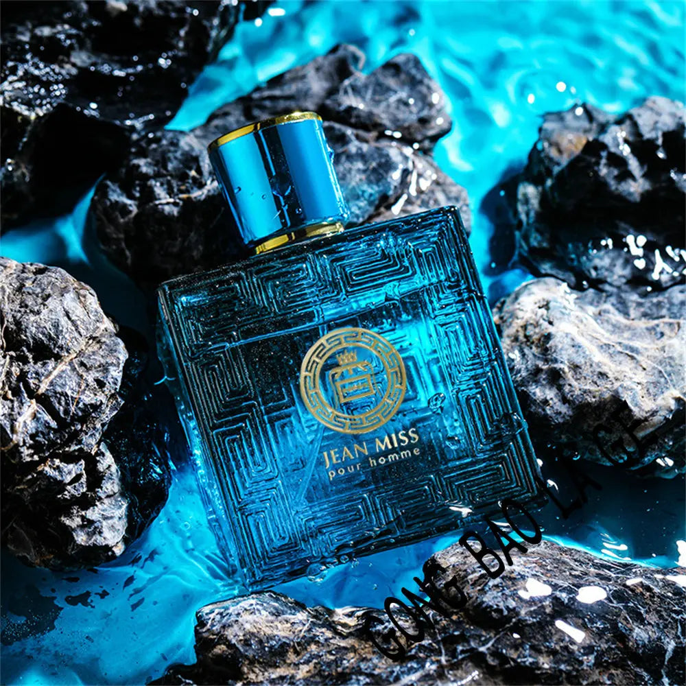 Lamp Post 50ml Eau De Parfum for men, stylish red bottle with sleek design, representing a masculine fragrance.