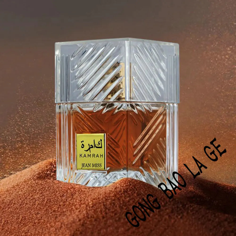 Lamp Post Arabia Flirting unisex perfume for women, 100ml Eau De Parfum with woody scent, elegant perfume bottle display.