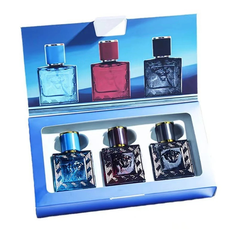 Lamp Post men's perfume gift set with three 90ml colognes featuring charming, long-lasting scents designed to attract.
