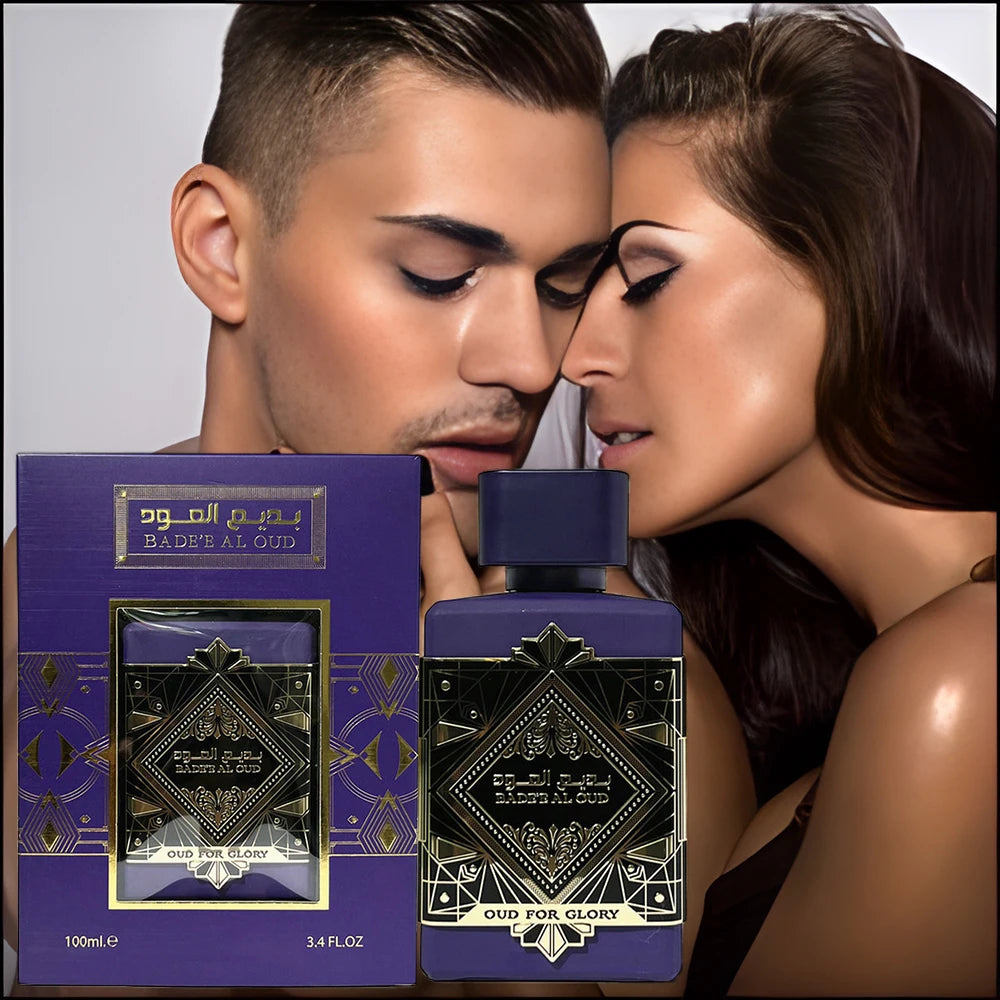 Lamp Post Arabic-style perfume for women, 100ml floral fragrance spray with pheromones, purple bottle, elegant design.
