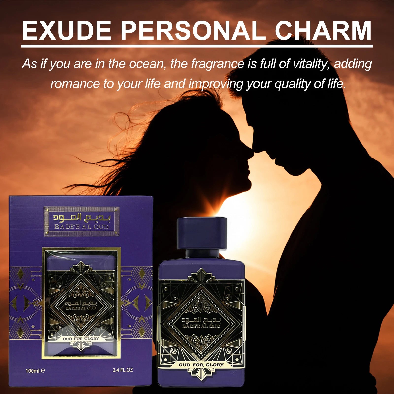 Lamp Post Arabic-style perfume for women in a purple bottle, 100ml floral fragrance spray with pheromones and lasting scent.