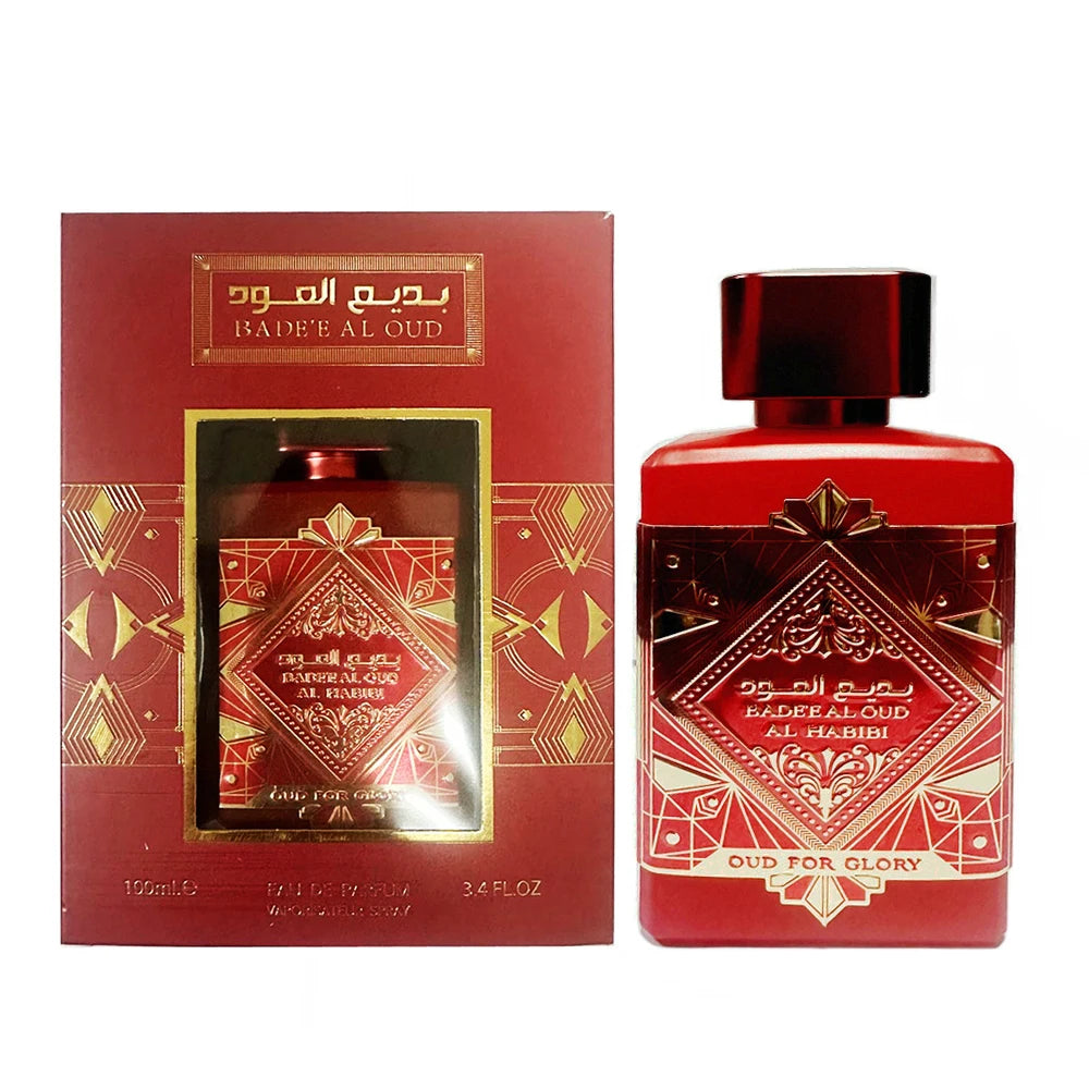Lamp Post Arabic-style perfume for women, 100ml floral fragrance spray with pheromones, elegant purple bottle with intricate design.