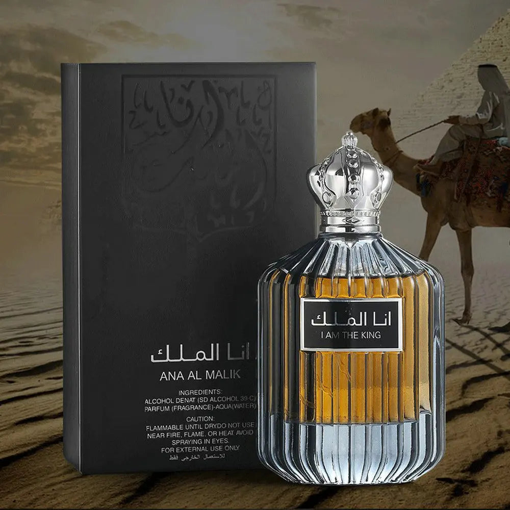 Lamp Post Dubai Prince Men Perfume 100ML cologne with fresh desert flower scent, Arabian fragrance attracting women, wine-red bottle.