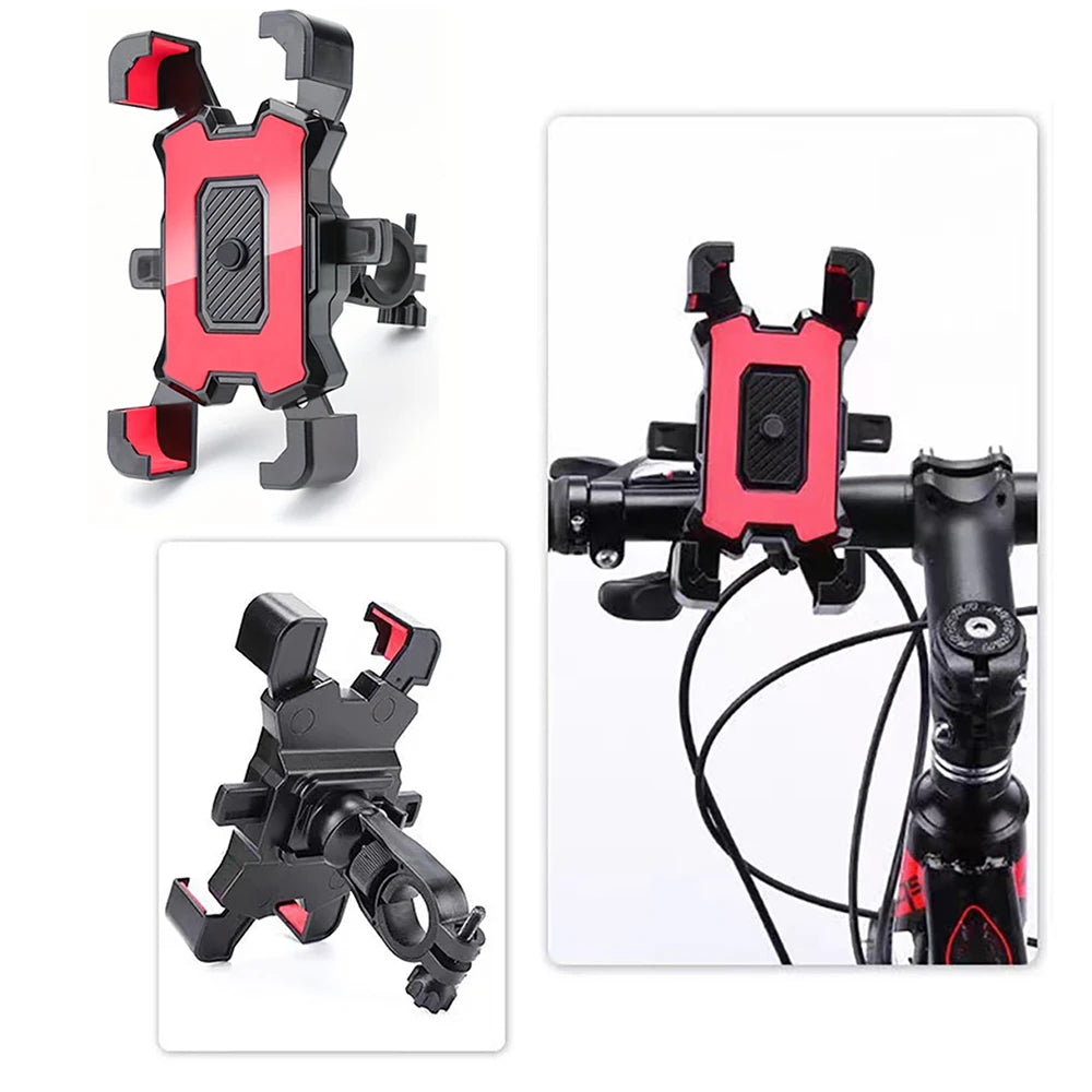 Black 2-pack Lamp Post bike and motorcycle phone mounts with 360° rotation, shockproof and anti-slip handlebar holders for smartphones.