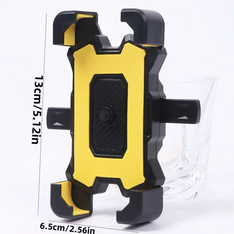 Lamp Post 2-pack black bike and motorcycle phone mounts with 360° rotation, shockproof and anti-slip handlebar holders for smartphones.