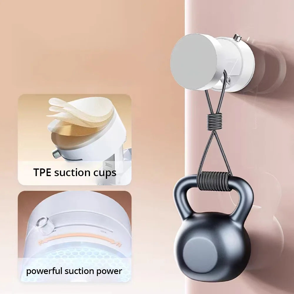 White Lamp Post 360° magnetic phone mount with vacuum suction, double-sided hands-free holder for car, gym, mirror, and smooth surfaces.