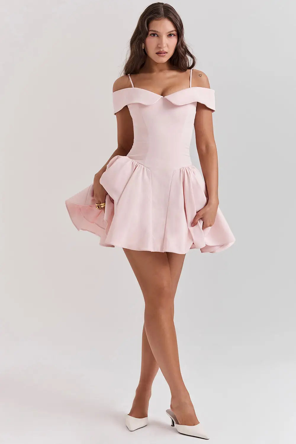 Pink romantic dress for women by Lamp Post, featuring a flattering fit and elegant design, perfect for special occasions.