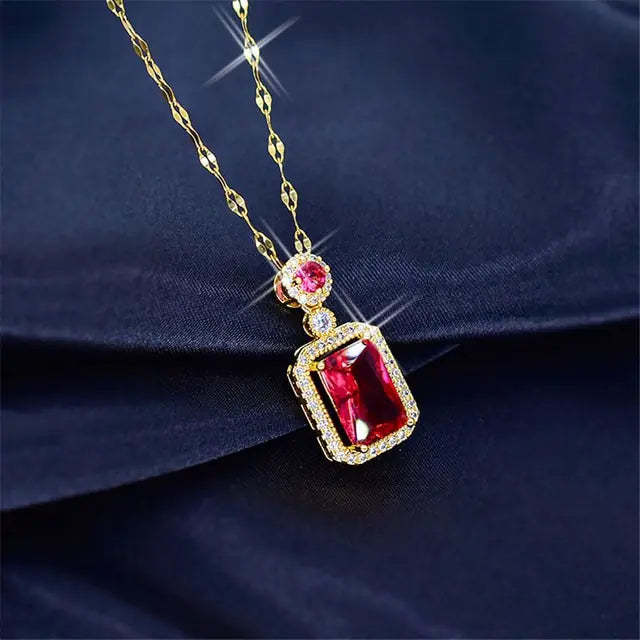Women’s crystal jewelry set featuring pink heart-shaped accessories by Lamp Post, includes necklace and earrings with sparkling crystals.