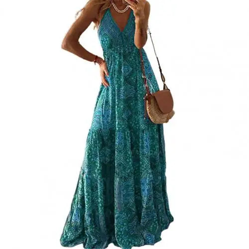 Red long dress for women by Lamp Post, flowing and elegant, displayed on a mannequin with a detailed fabric texture.