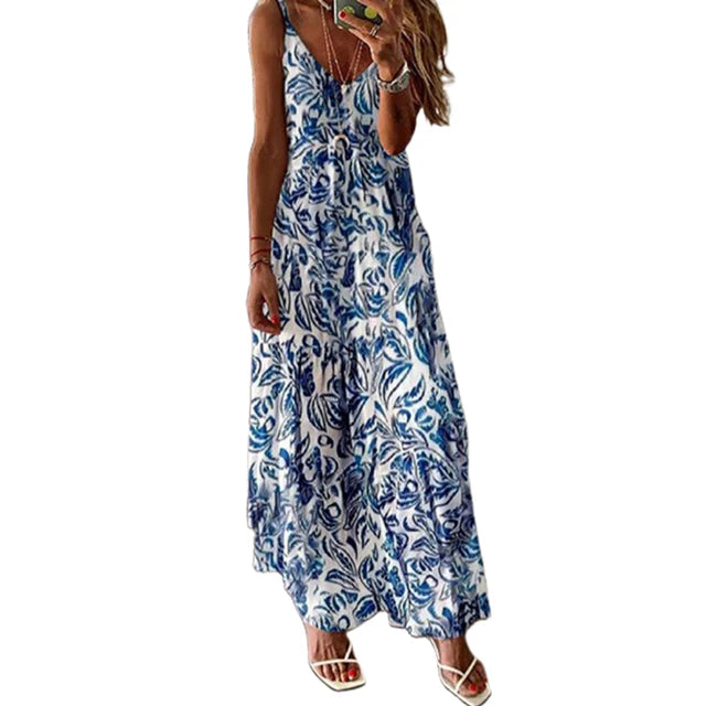 Red long dress for women by Lamp Post, flowing style with elegant design, ideal for formal occasions or summer wear.