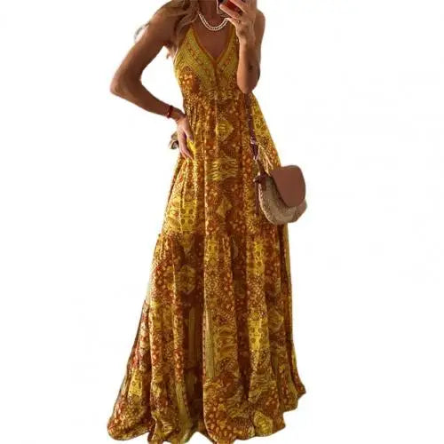 Red long dress for women by Lamp Post, flowing style with elegant design, perfect for casual or formal occasions.