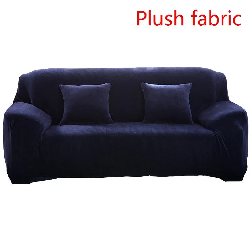 Red Lamp Post stretch sofa slipcover on a 2-1 seat sofa, showing a snug fit and smooth fabric texture.