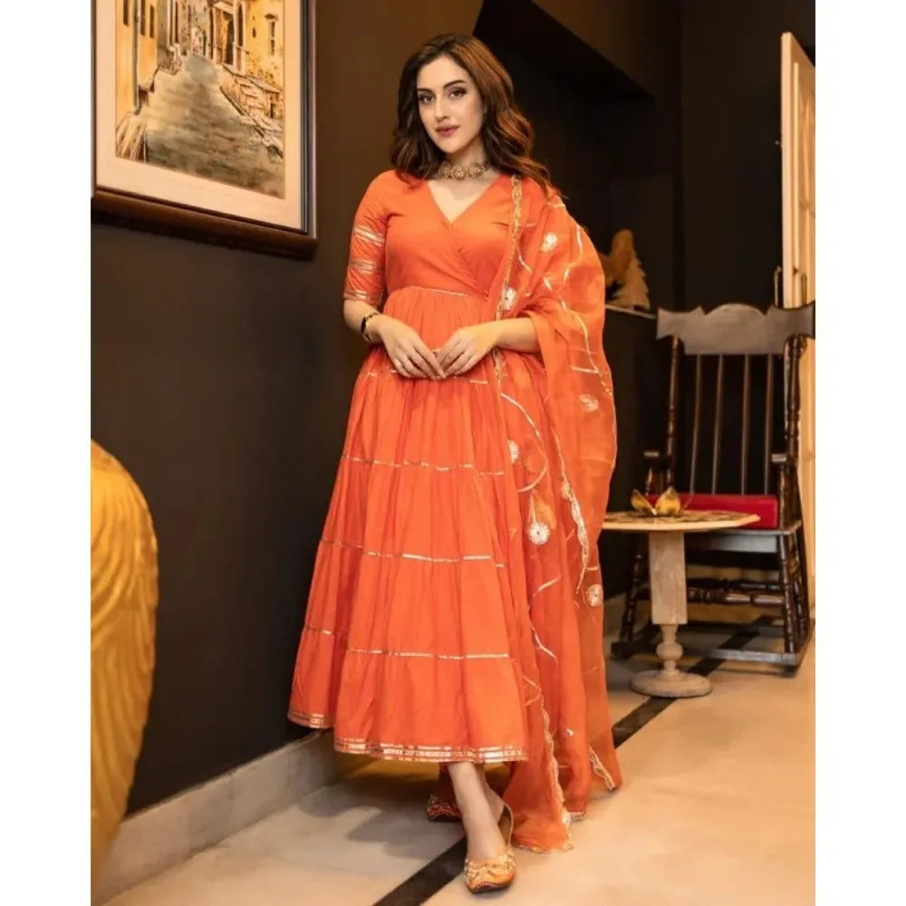 Women’s red kurti pant with dupatta set by Lamp Post, featuring traditional design and comfortable fabric.