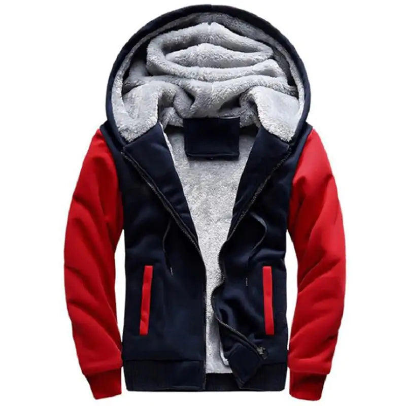 Red men's coat jacket by Lamp Post, featuring a stylish design and warm fabric, suitable for cold weather.