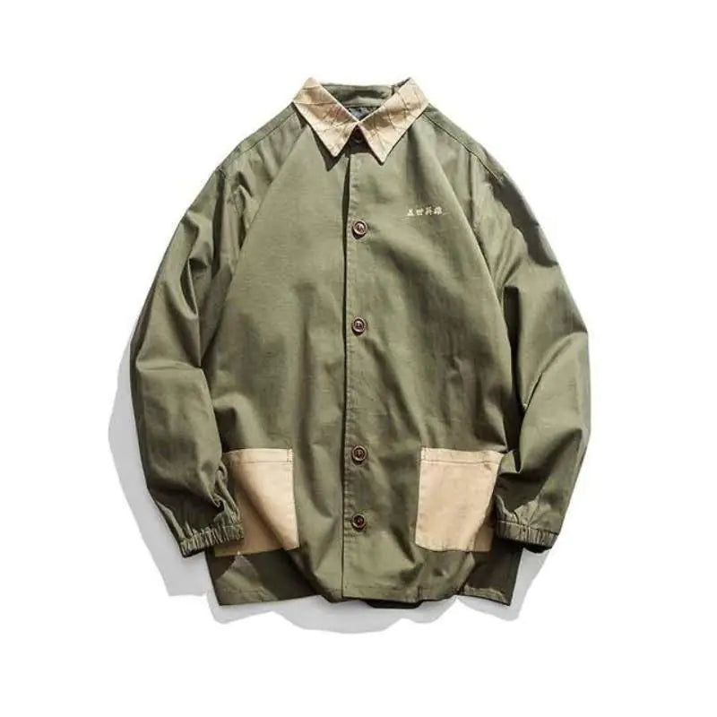 Red men's fashion jacket by Lamp Post, stylish and casual outerwear with a front zipper and modern fit.