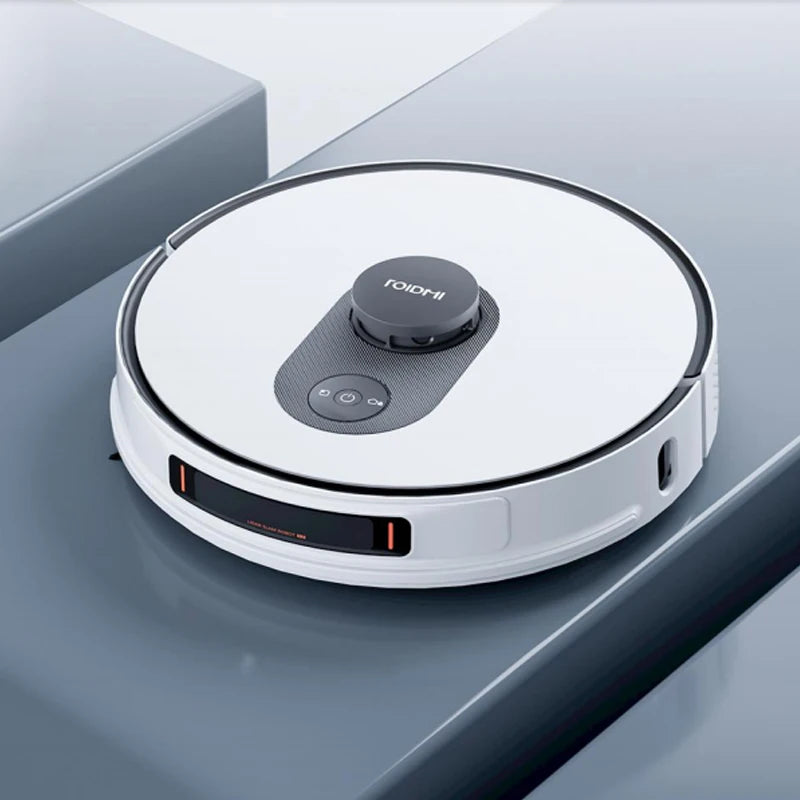 Lamp Post robot vacuum and mop cleaner with vibration mopping, designed to keep floors clean with automated cleaning base.