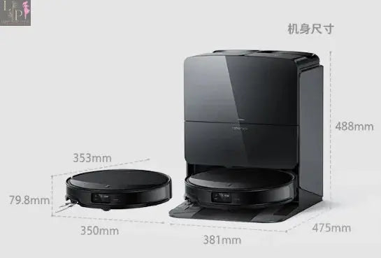 Lamp Post robot vacuum for tile floors, featuring suction and mopping functions for efficient cleaning.