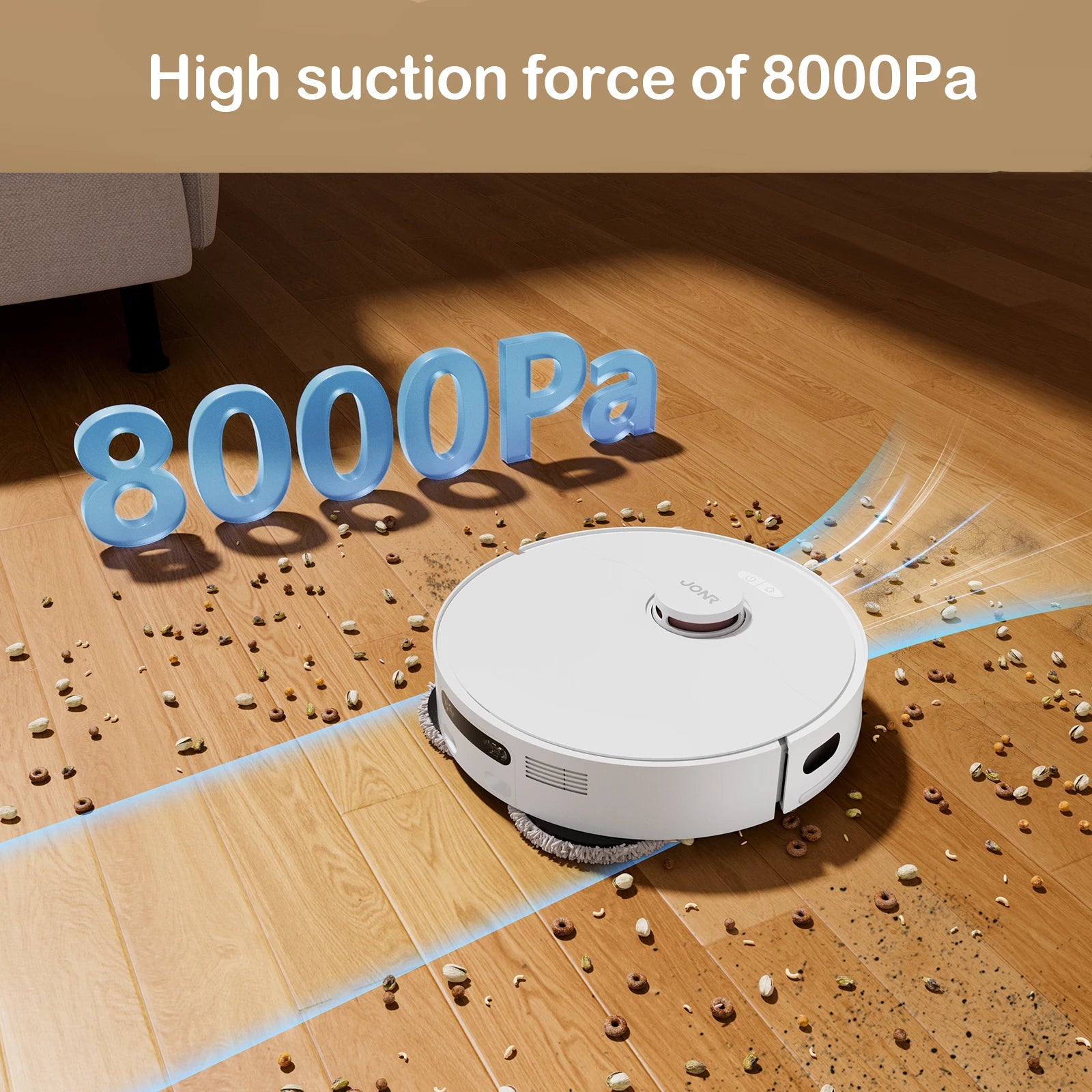 Lamp Post P20 Pro cordless robot vacuum with mopping, automatic cleaning, dust collection, and drainage water features, black and sleek design.