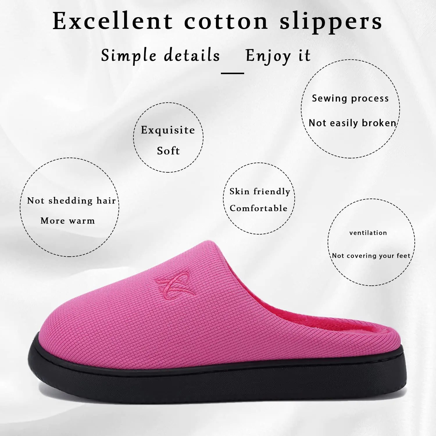Pink fuzzy slippers for women by Lamp Post, cozy and soft with a plush texture, ideal for comfortable indoor wear.