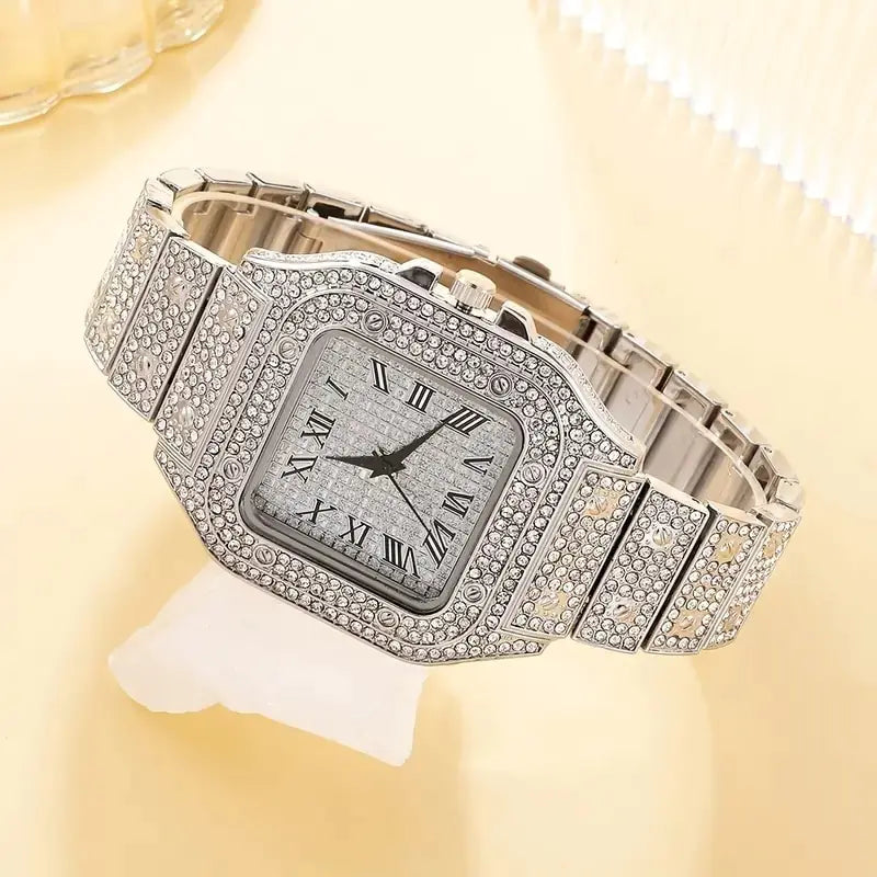 Two silver diamond women's watches from Lamp Post in a 2-piece set, featuring elegant design and sparkling details.