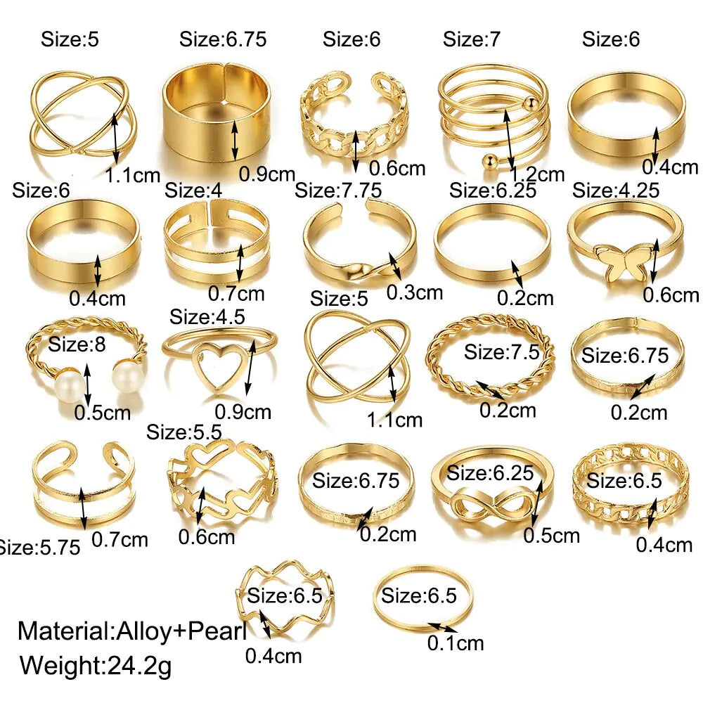 Set of 10 silver women's rings by Lamp Post, featuring various stylish band and statement ring designs on a white background.