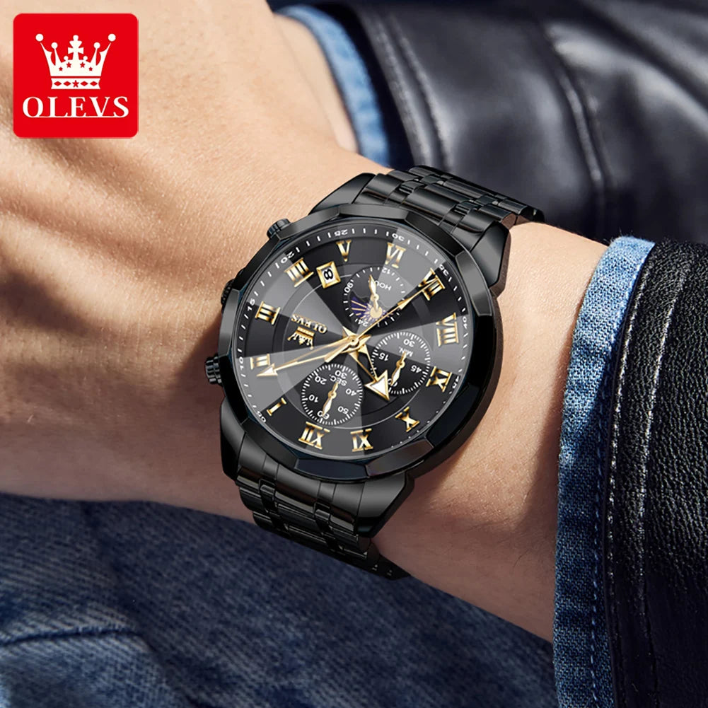 Silver men's gift watch by Lamp Post featuring a waterproof quartz movement, suitable for multiple occasions.