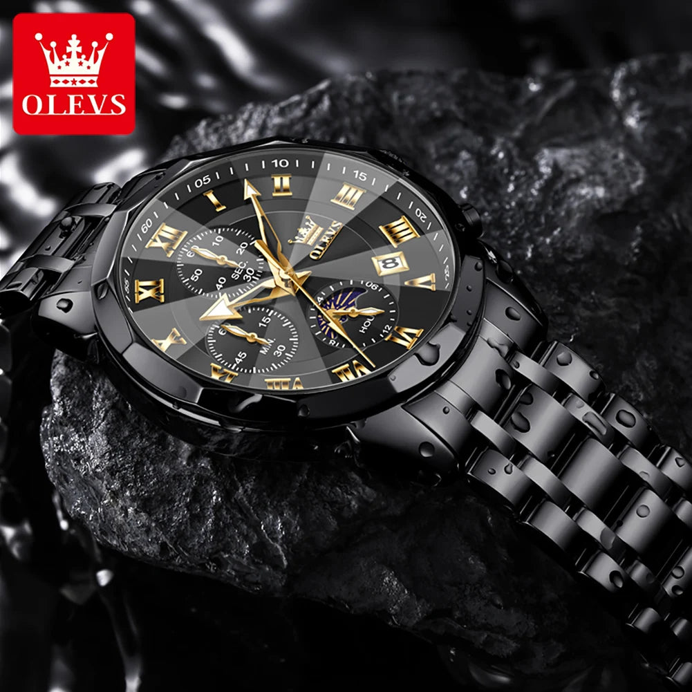 Silver men's waterproof quartz watch by Lamp Post, featuring a sleek design suitable for various occasions.