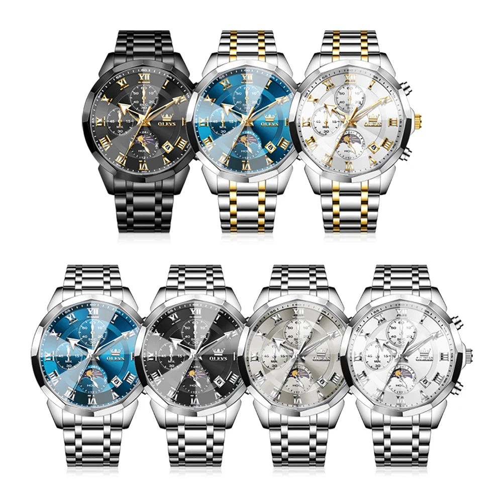 Silver men's waterproof quartz watch by Lamp Post, featuring a sleek design suitable for various occasions.