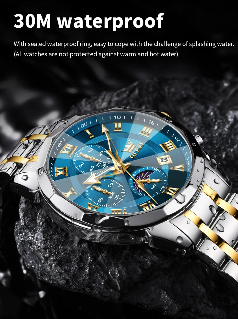 Silver men's gift watch by Lamp Post featuring waterproof quartz movement, versatile design, and classic style.
