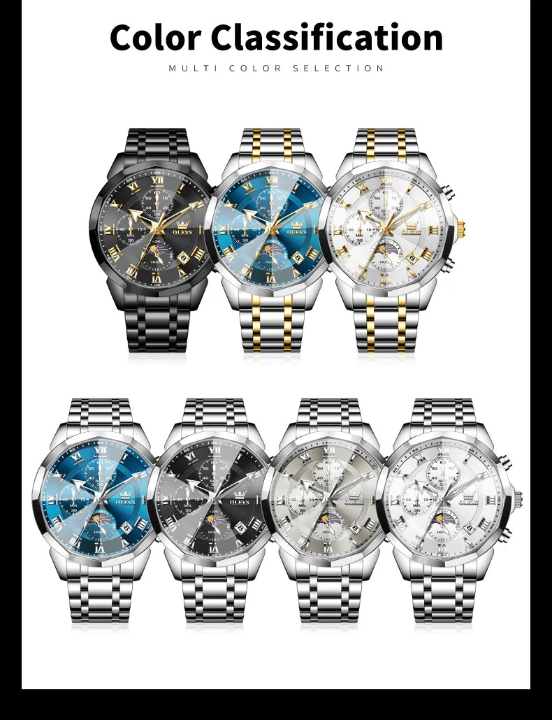 Silver men's waterproof quartz watch by Lamp Post, featuring a sleek design and versatile style for any occasion.