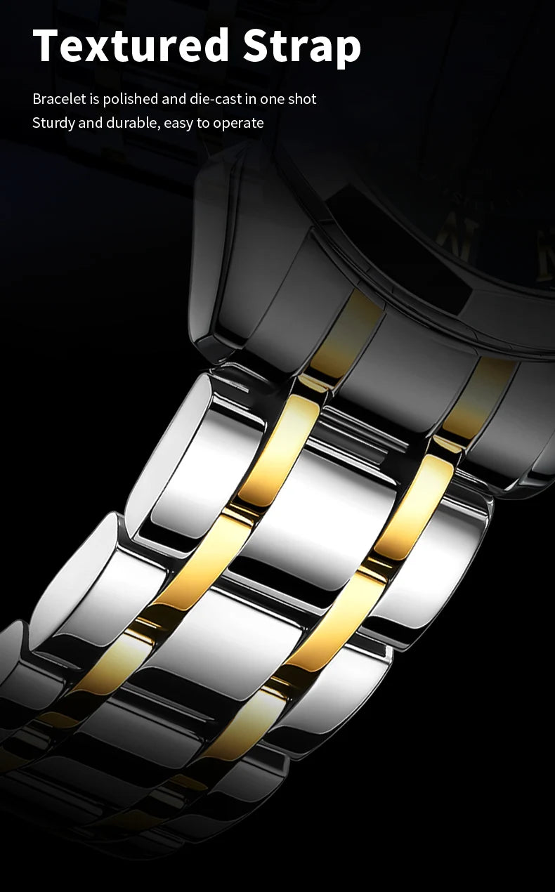 Silver men's gift watch by Lamp Post featuring a waterproof quartz movement and versatile design.