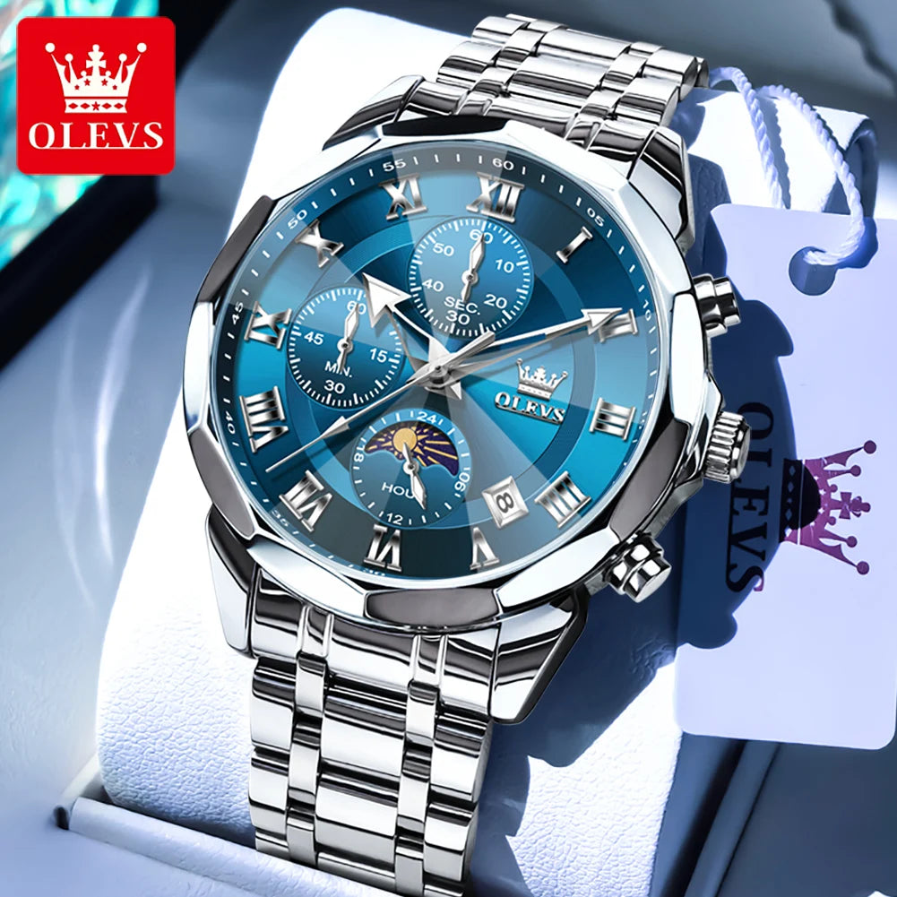 Silver men's gift watch by Lamp Post featuring a waterproof quartz movement and classic design.