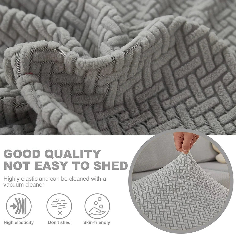 Lamp Post L-shape sofa seat cushion cover in coffee color, protects and enhances living room furniture with a snug fit.