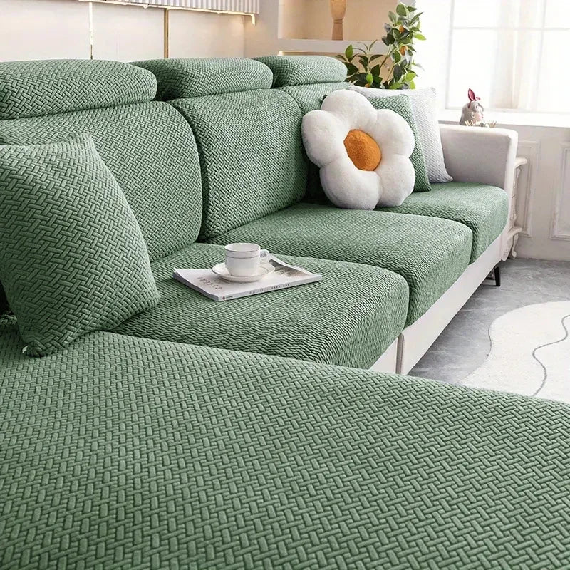 Lamp Post sofa seat cushion cover for L-shape furniture, protects and updates living room seating with a modern, fitted design.