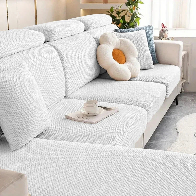 Lamp Post sofa seat cushion cover for L-shape furniture, protects and decorates living room seating.