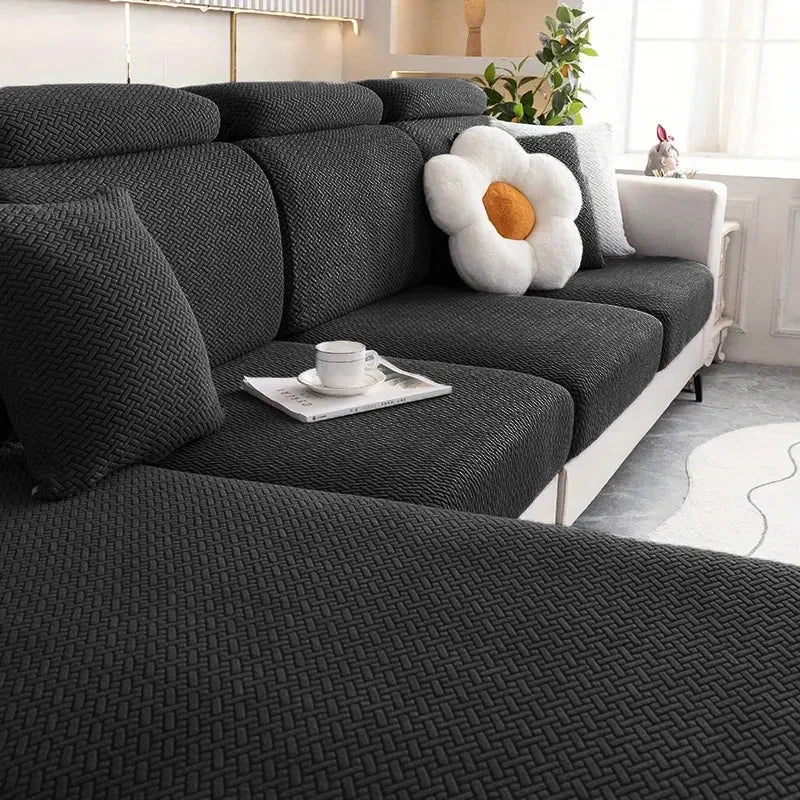 Lamp Post L-shape sofa seat cushion cover, large size, protective furniture cover for living room sofa, durable fabric, coffee color