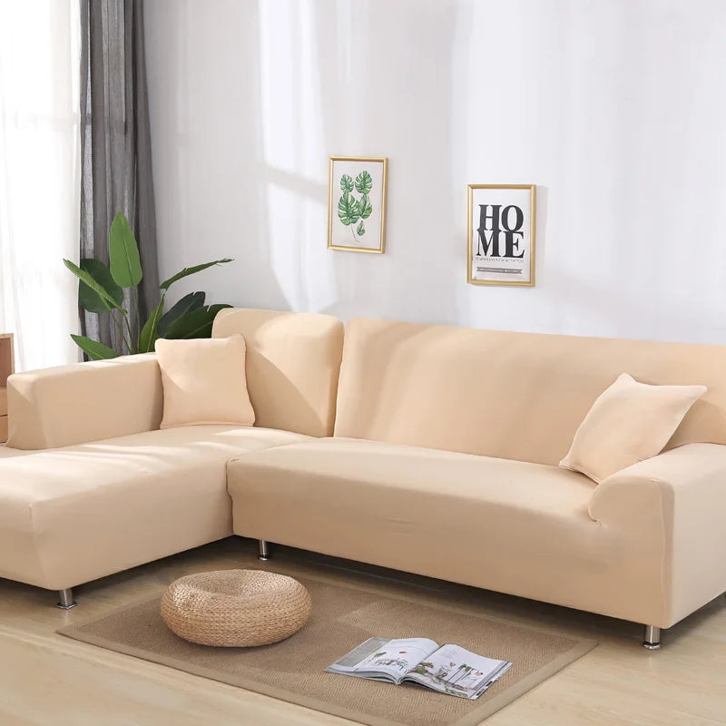 Lamp Post L-shape sofa armchair cover in gray, fits 145-185cm living room sofa, protects and refreshes sofa upholstery.