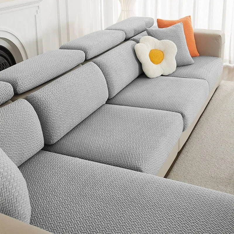 Dark grey Lamp Post sofa cushion cover for living room, fits standard sofa cushions, made of durable fabric.