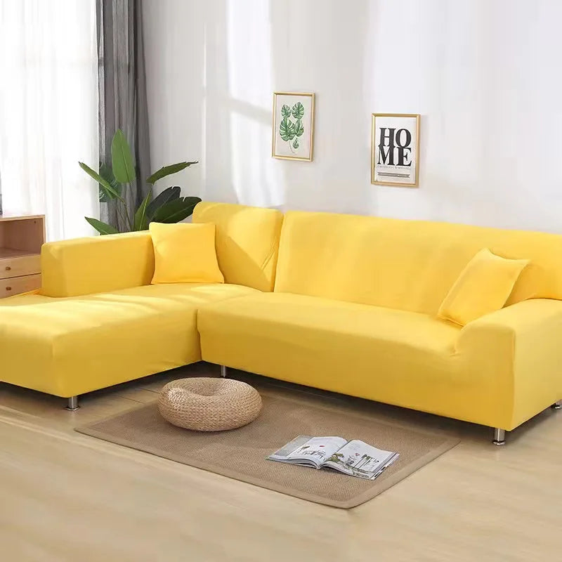 Yellow Lamp Post sofa cover for 4-seat living room sofa, fits 235-300cm armchair or sofa for easy protection and style.