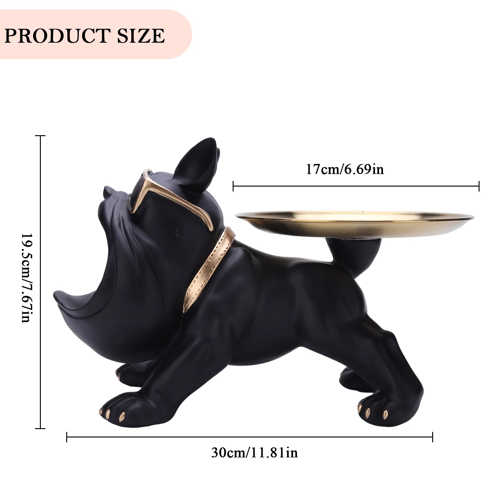 Lamp Post resin bulldog figurine serving as a stylish dog statue and storage box, crafted as a charming home decor animal ornament.
