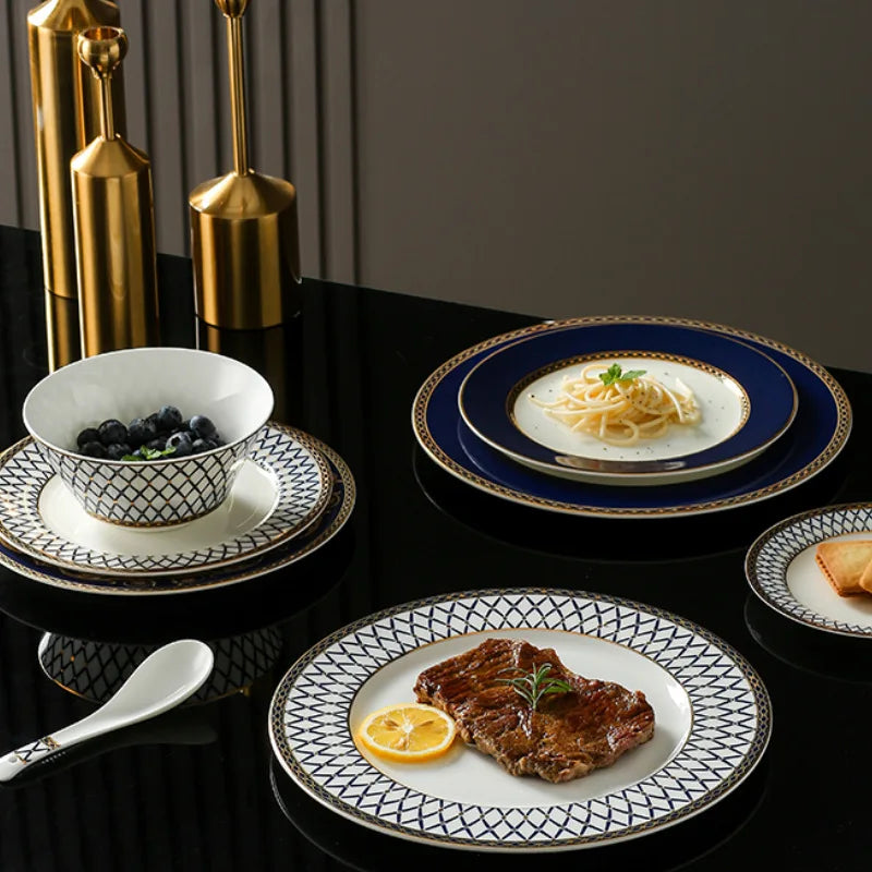 Lamp Post full dinnerware set featuring plates, bowls, and serving pieces for complete kitchen tableware arrangement.